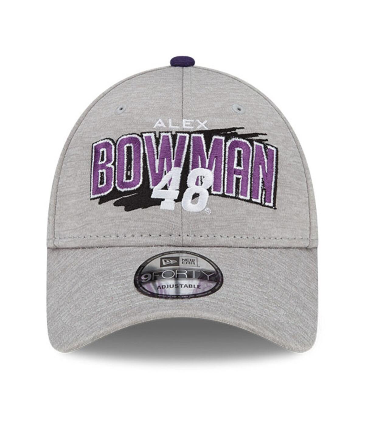 NEW ERA MEN'S NEW ERA GRAY ALEX BOWMAN NAME SPLASH 9FORTY SNAPBACK ADJUSTABLE HAT 