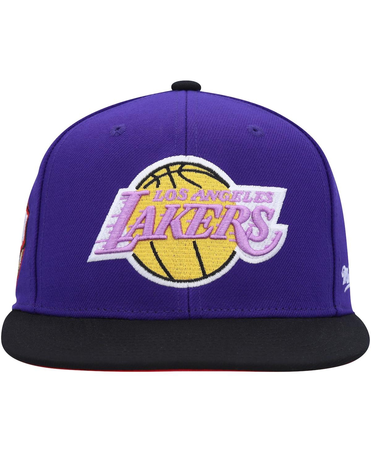 Men's Mitchell & NessLos Angeles Lakers Hardwood Classics Coast to Coast Fitted Hat - Purple