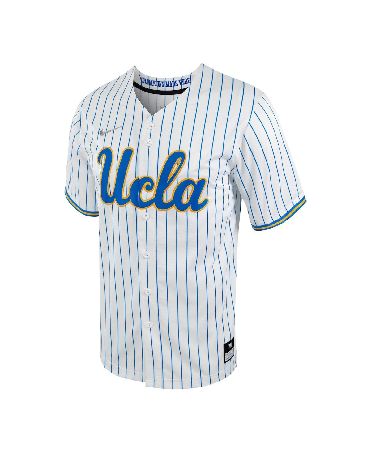 Men's Nike Blue Ucla Bruins Pinstripe Replica Full-Button Baseball Jersey - Blue