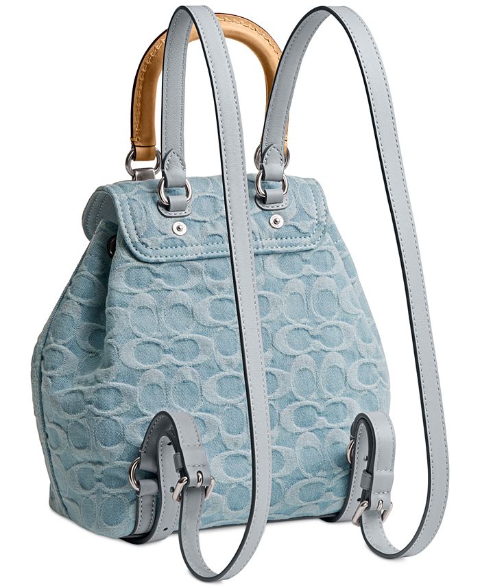 COACH Riya 21 Signature Washed Denim Small Backpack Macy's