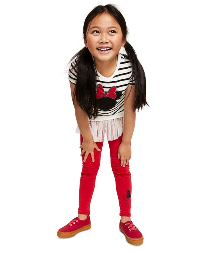 Disney Toddler Girls 2-Pc. Minnie Mouse Silhouette Top & Leggings Set -  Macy's
