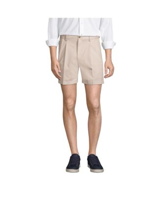 Men's No Iron 6" Comfort Waist Pleated Front Chino Short