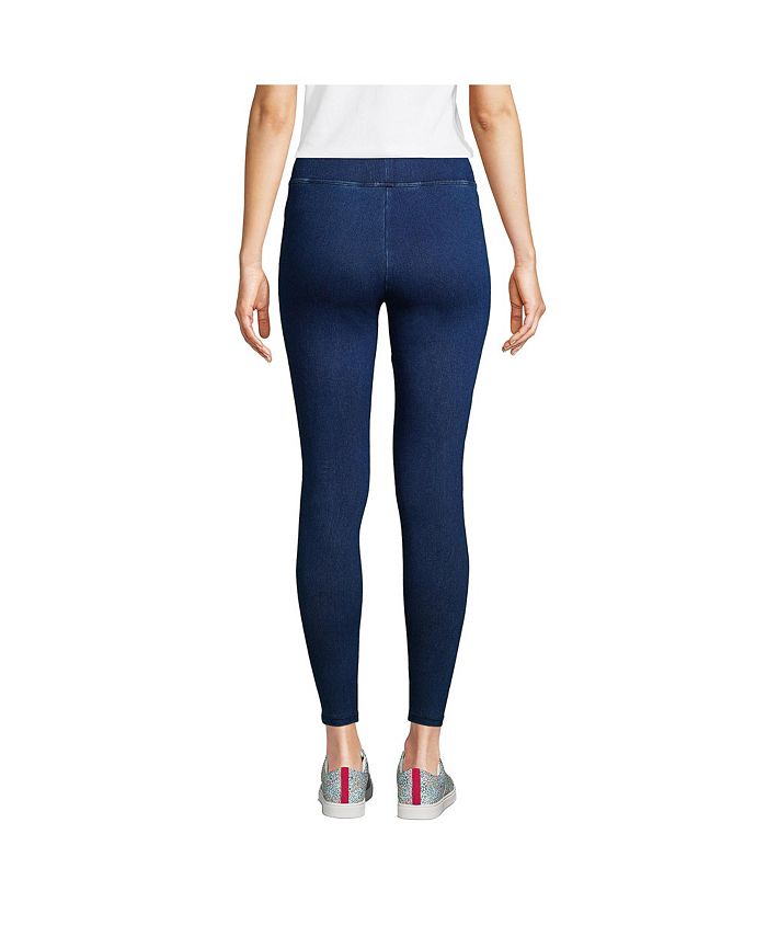 Lands' End Women's Tall Starfish Mid Rise Knit Jean Leggings Macy's