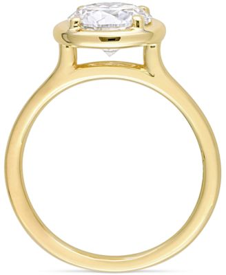 Lab-Grown Moissanite Round Frame Ring (1-7/8 ct. t.w.) in 10k Gold