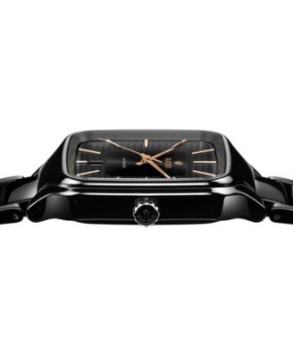 Unisex Swiss Automatic True Square Black High-Tech Ceramic Bracelet Watch 38mm