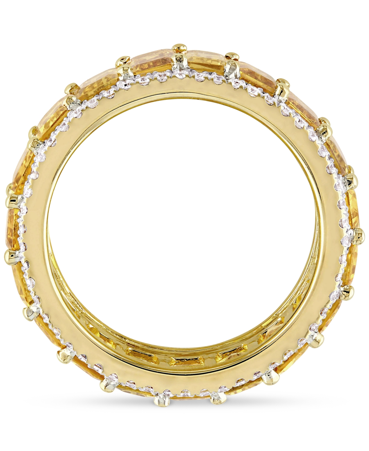 (9-3/8 ct. t.w.) & Diamond (5/8 ct. t.w.) Eternity Band - Yellow Sapphire