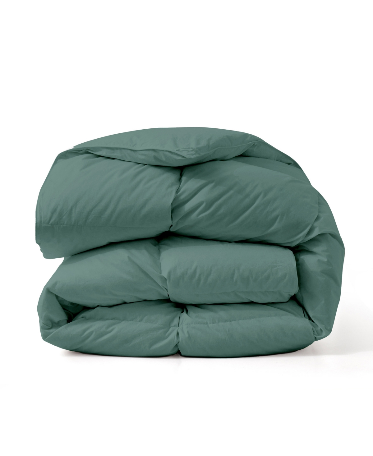 Unikome 100 Cotton Fabric Baffled Box All Season Colored Goose Feather Down Comforter Collection In Green