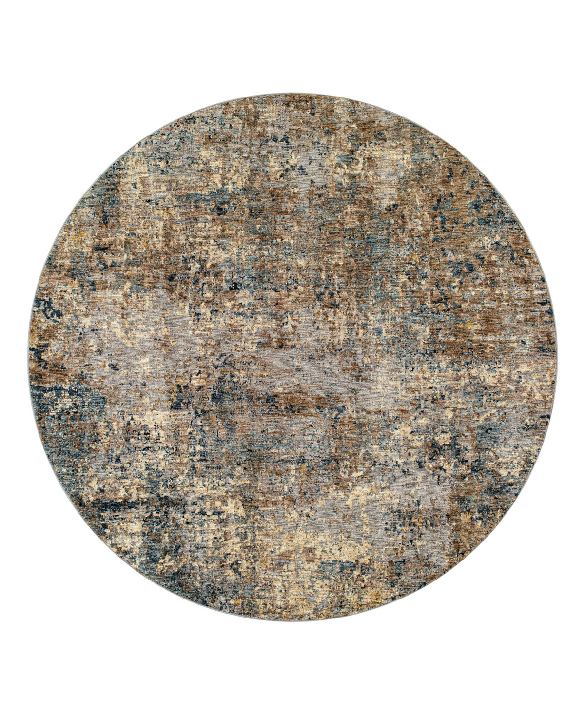 Surya Mirabel Mbe-2303 5'3in x 5'3in Round Area Rug - Brown, Blue