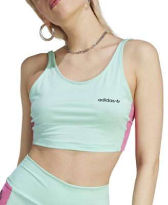 adidas - Women's Lifestyle High-Shine Scoop-Neck Crop Top