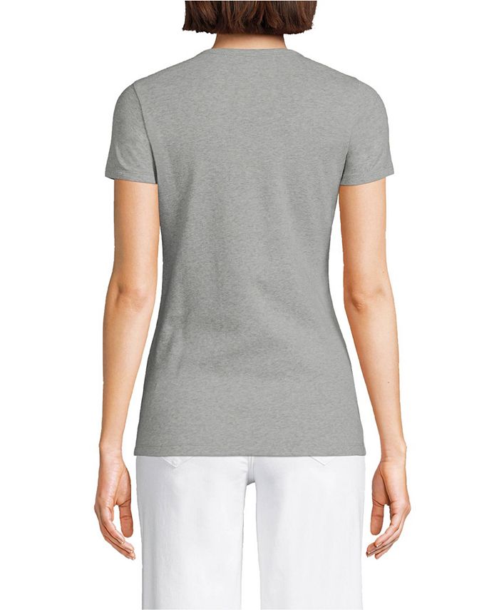 Lands' End Petite Cotton Rib Short Sleeve Crewneck Tshirt Macy's
