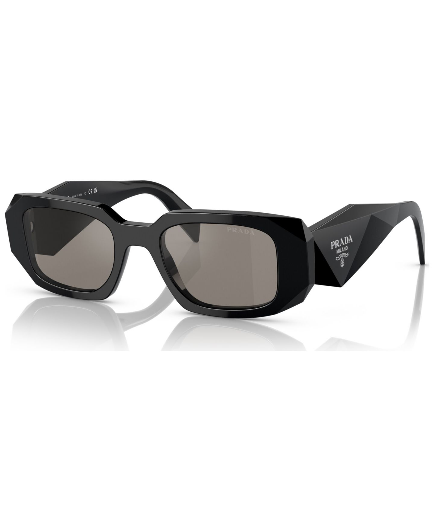 Женские солнцезащитные очки PRADA Symbole Rectangular Sunglasses, PR17WS, цвет: Чёрный, вариант 1 — фото 1