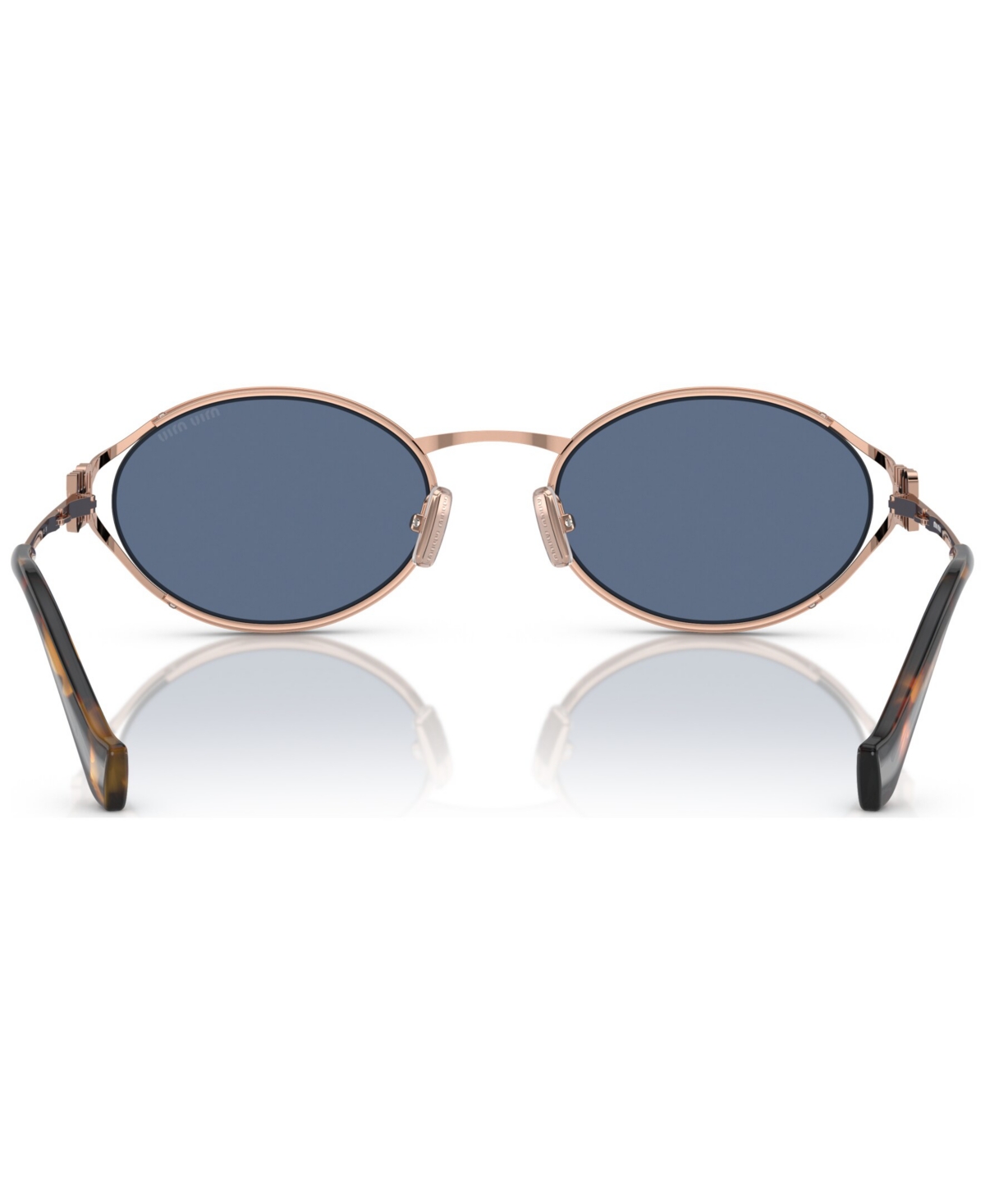 Miu Miu Womens Pink Mu 52ys Round-frame Branded-arm Metal Sunglasses In Pink Gold-tone