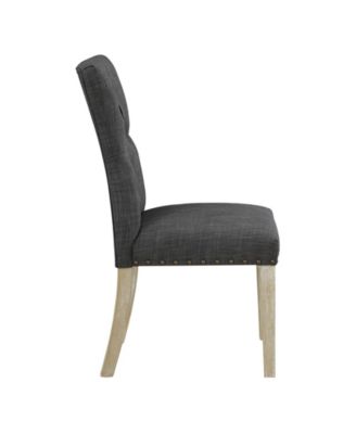 Preston Dining Chair 2-Pack with Antique-like Bronze Nailheads and Brushed Legs in Fabric