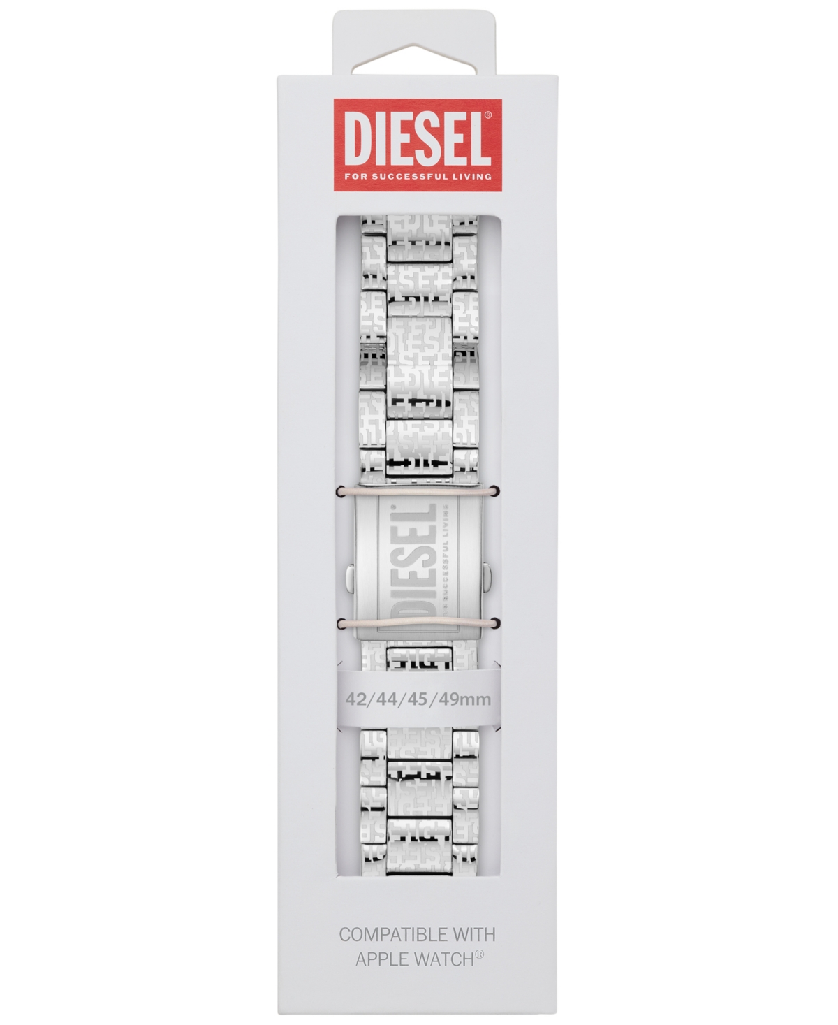 Diesel Men's Silver-tone Stainless Steel Band For Apple Watch 42/44/45/49mm