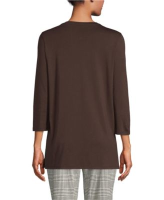 Women's Petite 3/4 Sleeve Cotton Supima Tunic