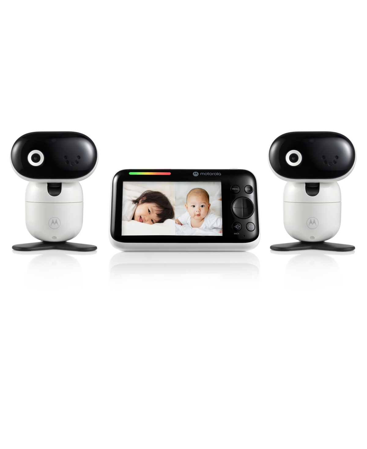 Motorola 5.0" Hd Motorized Video Baby Monitor, 2 Camera Set In White