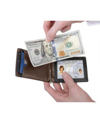 Men's Slim Bifold Wallet with Quick Access Pull Tab