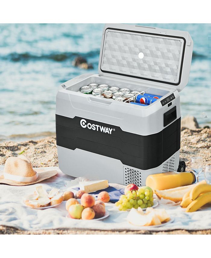 Costway 53 QT Portable Car Refrigerator DualZone Car Cooler Macy's
