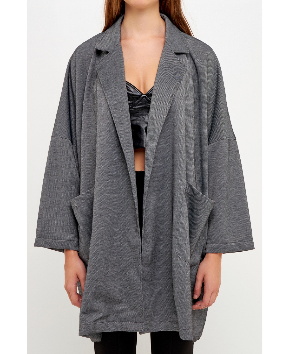 Grey Lab Women's Oversized Coat with Big Pocket