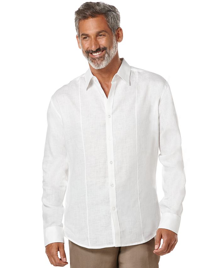 Cubavera Tucked Long-Sleeve 100% Linen Shirt - Macy's