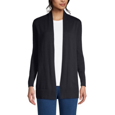 Женские Lands' End Women's Long Sleeve Open Long Cardigan Sweater