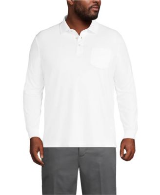 Big & Tall Long Sleeve Cotton Supima Polo Shirt with Pocket