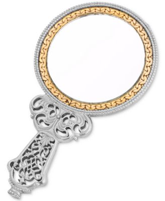 Enamel Dark Blue Cats Handheld Mirror