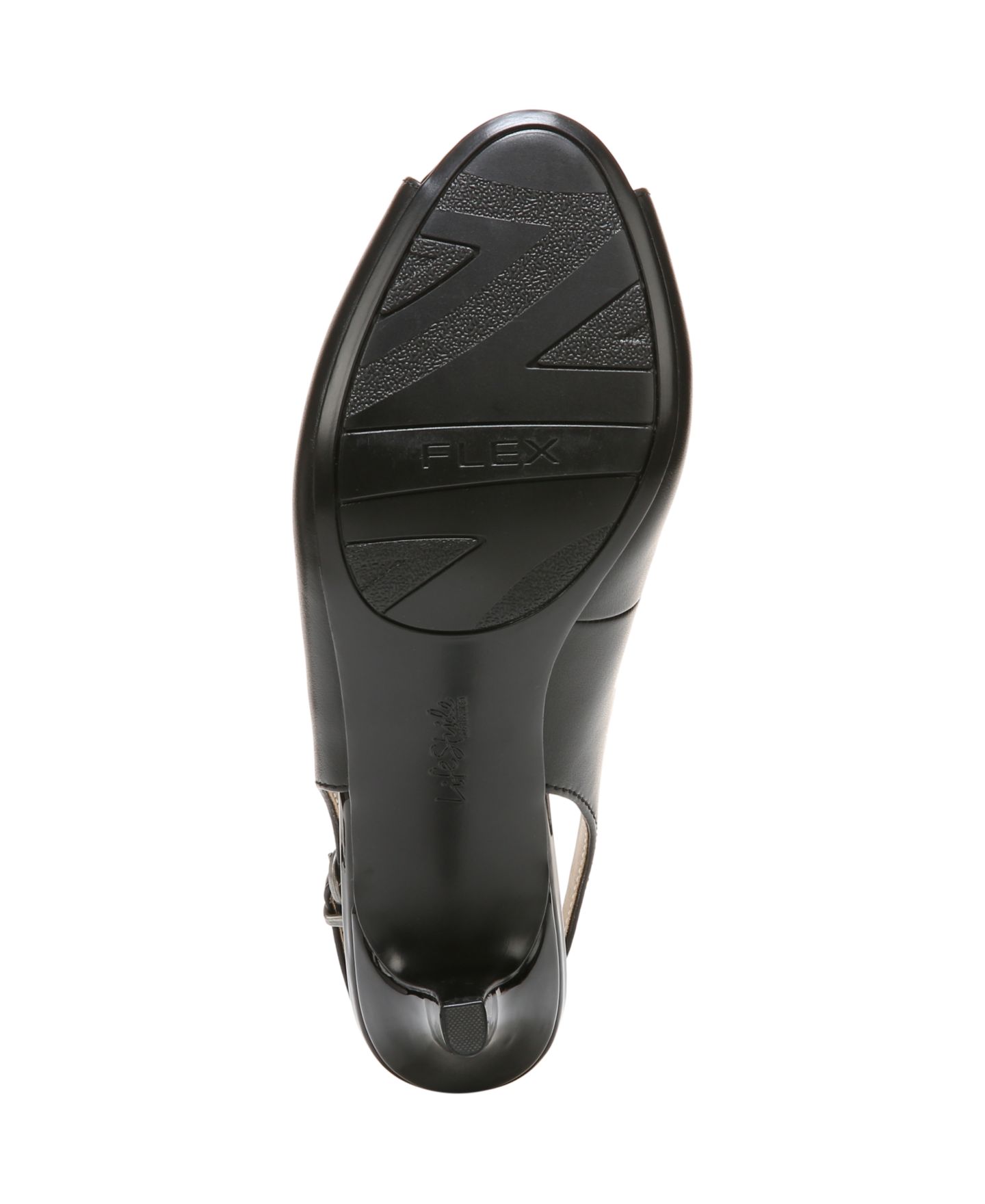 Женские туфли LifeStride Teller Slingback Peep Toe Pumps, цвет: Чёрная искусственная кожа — фото 5