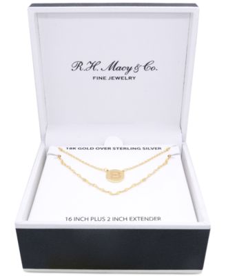 Initial Disc Layered Pendant Necklace in 18k Gold-Plated Sterling Silver, Created for Macy's