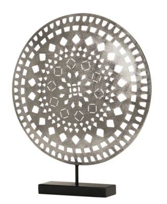 American Art Decor Medallion Sculpture on Stand Table Top Decor