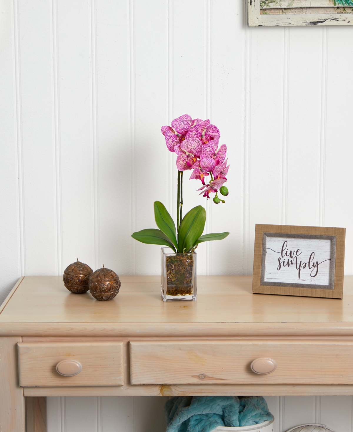 Shop Nearly Natural 24" Orchid Phalaenopsis Artificial Arrangement In Vase In Pink