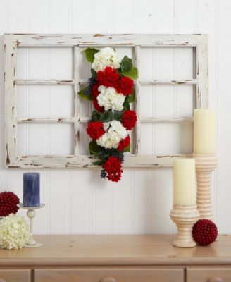 26" Geranium & Blue Berry Artificial Teardrop