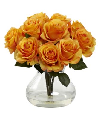 Nearly Natural - Rose Arrangement w/Vase