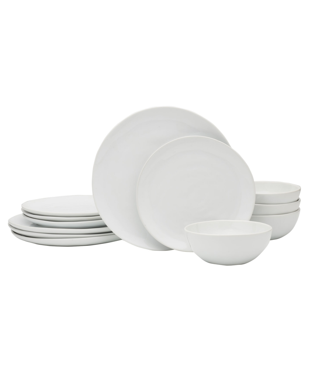 Everyday Whiteware 12 Piece Dinnerware Set, Service for 4 - White