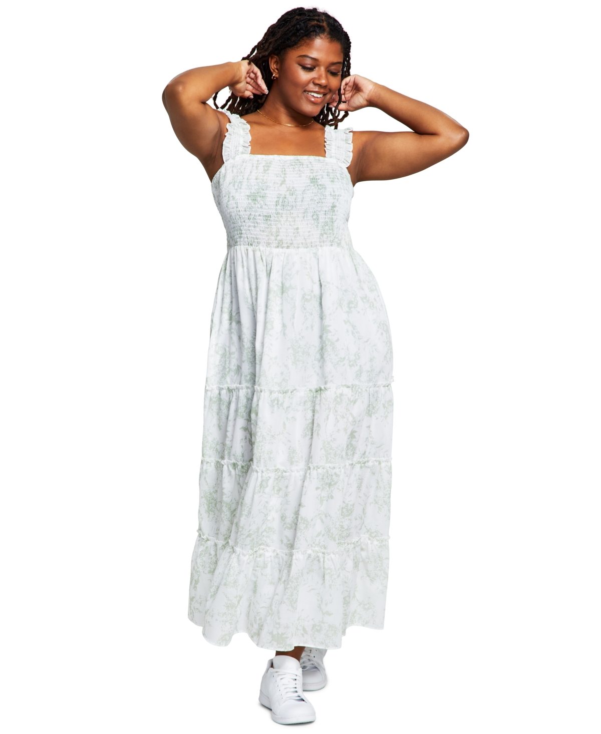 And Now This Trendy Plus Size Smocked Ruffle Maxi Dress In Louisiana ...