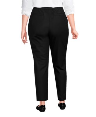 Women's Plus Size High Rise Bi Stretch Pintuck Pencil Ankle Pants