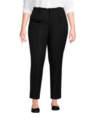 Women's Plus Size High Rise Bi Stretch Pintuck Pencil Ankle Pants