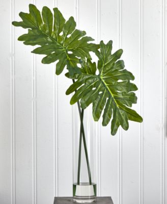 Selloum Artificial Plant in Glass Cylinder Vase