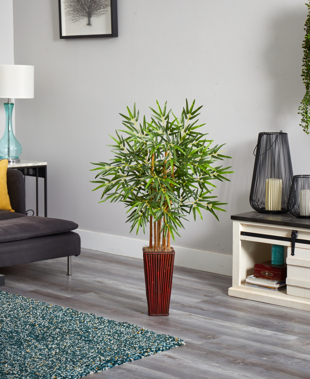 NEARLY NATURAL 4' ARTIFICIAL PLANT IN DECORATIVE PLANTER 