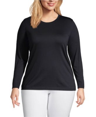 Plus Size Supima Cotton Long Sleeve Crewneck T-Shirt