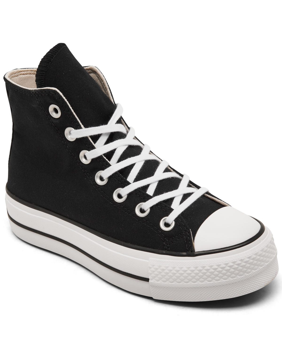 Shop Converse Women's Chuck Taylor All Star Lift Platform High Top Casual Sneakers From Finish Line In Black,white