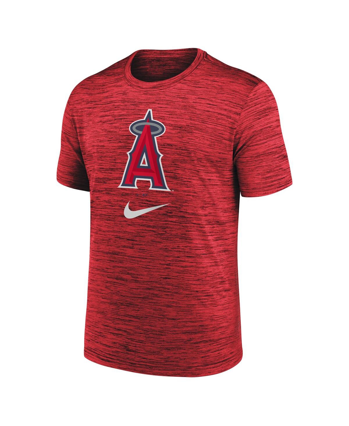 Shop Nike Men's  Red Los Angeles Angels Logo Velocity Performance T-shirt