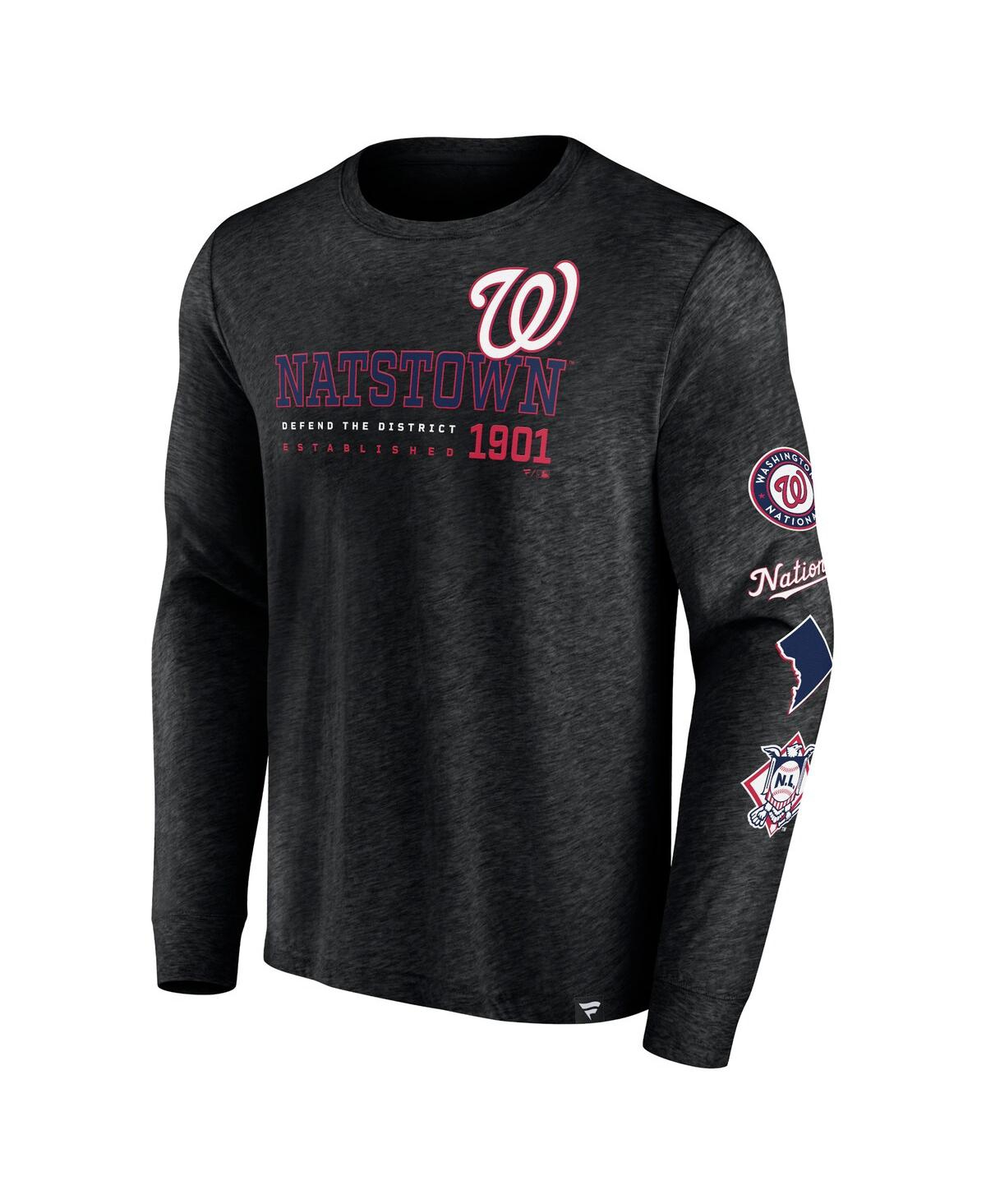 Fanatics Branded Black Washington Nationals High Whip Pitcher Long Sleeve T-shirt In Black