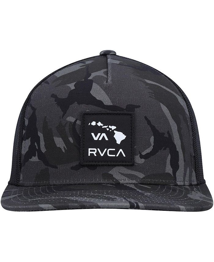 RVCA VA Patch Snapback Hat | Golden Rod Camo Mid-Fit Twill Cap (One Size Fits Most) - View #8