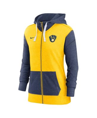 Women's Gold Milwaukee Brewers Full-Zip Hoodie