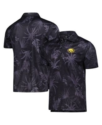 Men's Black Iowa Hawkeyes Palms Team Polo Shirt