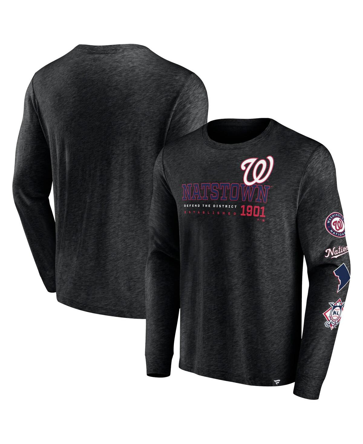 Fanatics Branded Black Washington Nationals High Whip Pitcher Long Sleeve T-shirt In Black