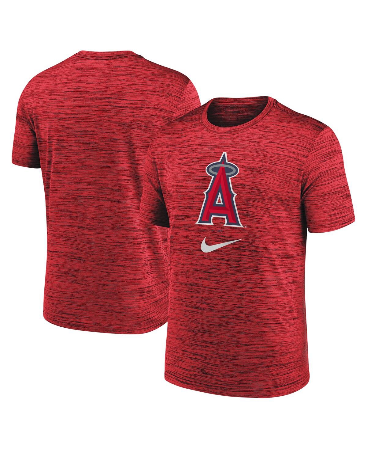 Shop Nike Men's  Red Los Angeles Angels Logo Velocity Performance T-shirt