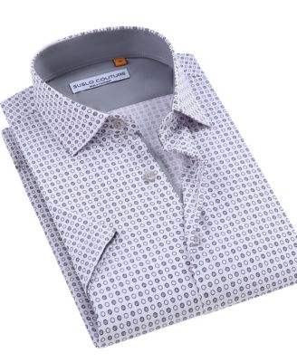 Men's Slim-Fit Geo-Print Performance Shirt