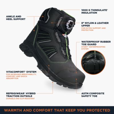Men's Men s Extreme Hiker Waterproof Insulated Freezer Boots with Boa Fit System - Ultimate Cold Weather Protection and Comfort